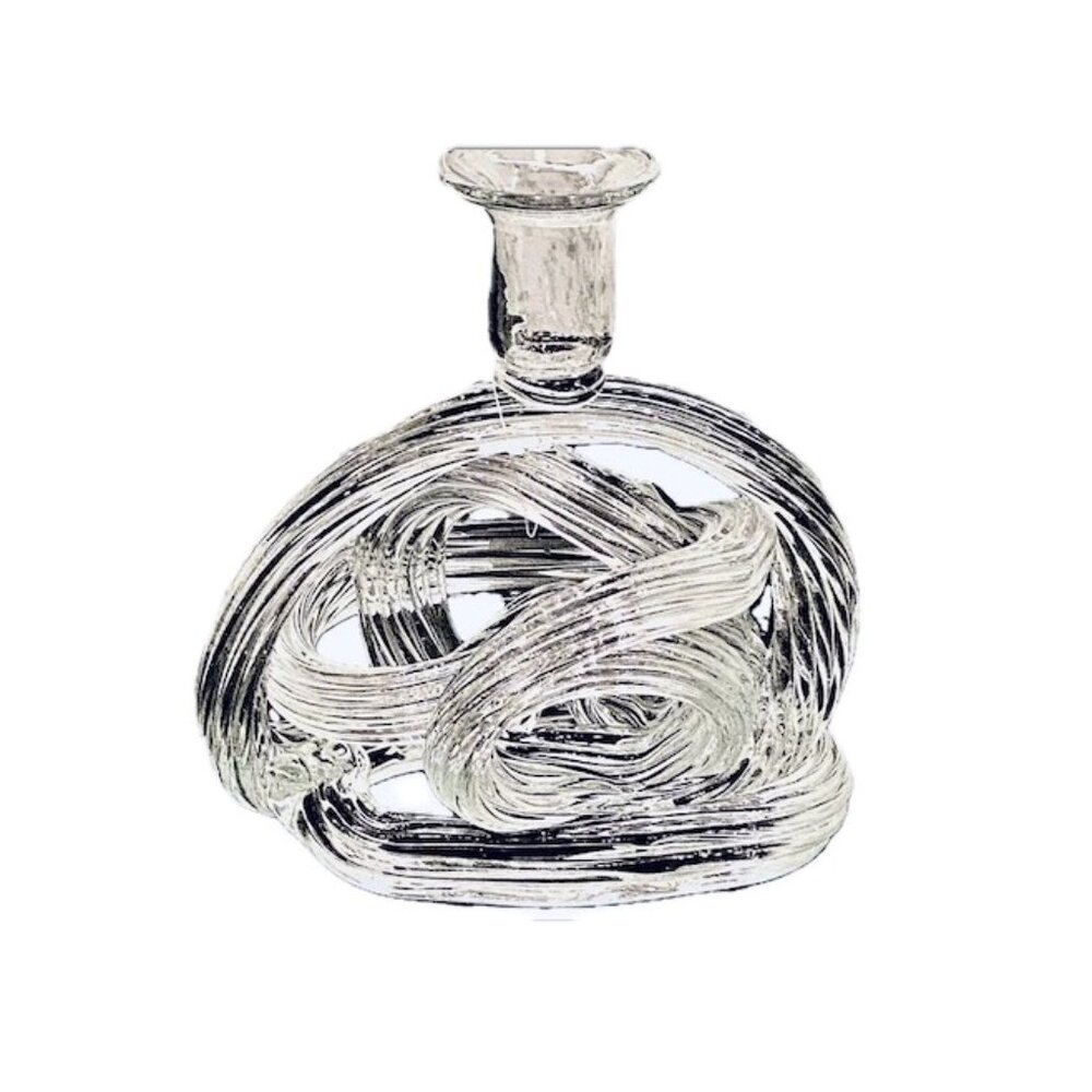 Hand Blown Twisted Knot Glass Candlestick Holder Unique Art Glass 2 available NU